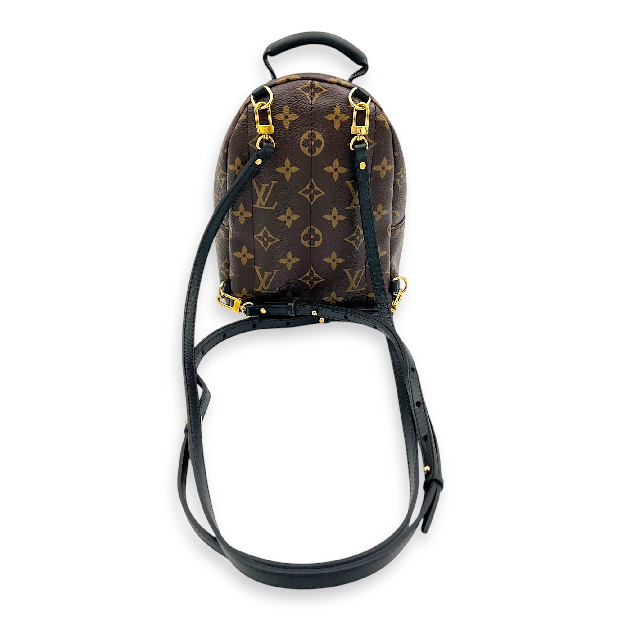 Palm Springs Mini Brown Backpack in Monogram Coated Canvas, Gold hardware - Image 11