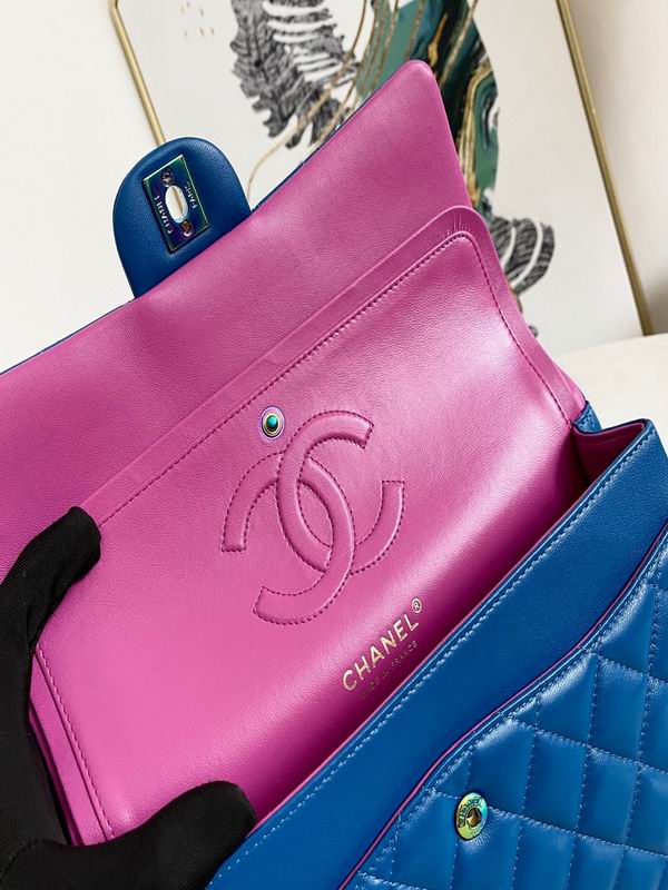Chanel Classic Medium Blue Lambskin Rainbow Hardware - Image 10