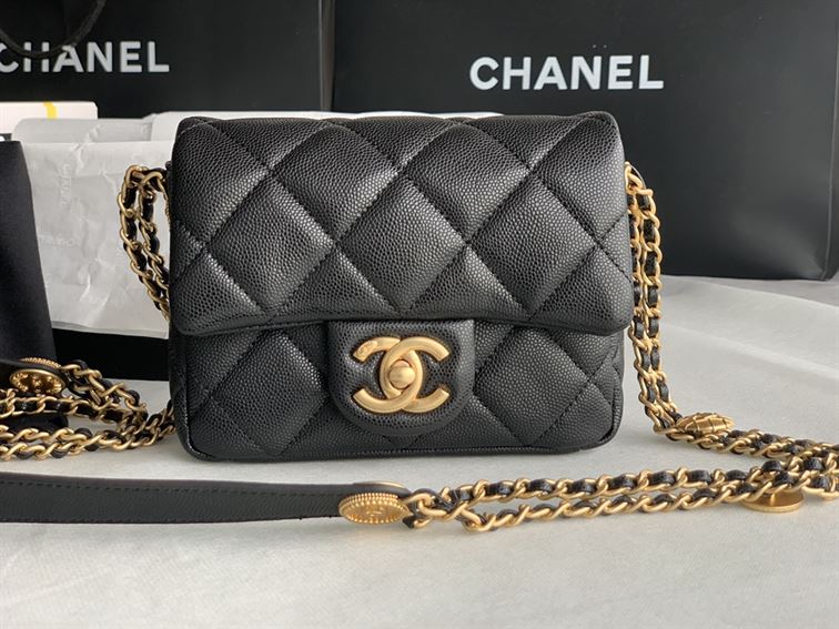 Chanel Mini Flap Bag Black Shiny Calfskin - Image 3