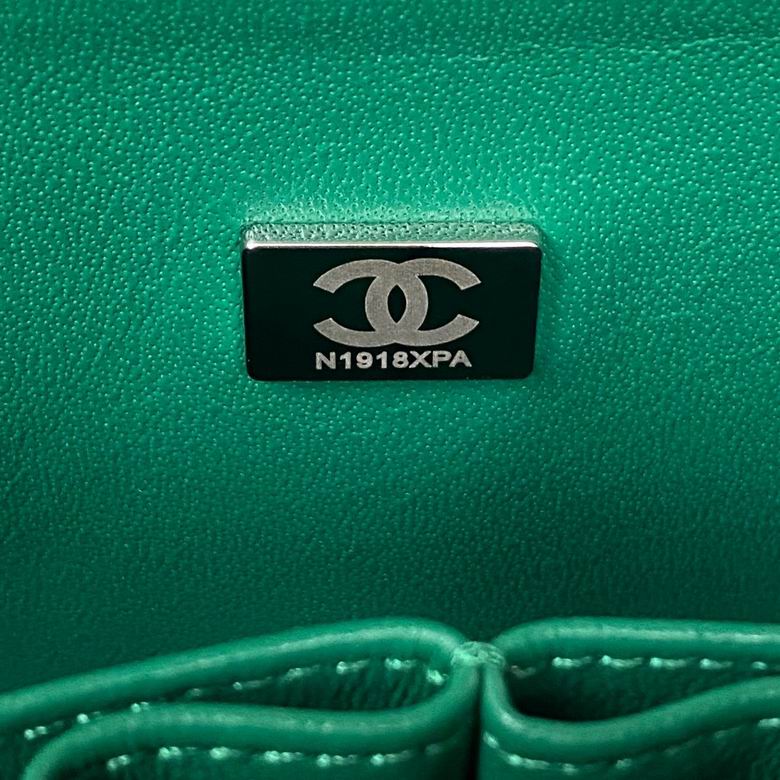 Chanel Small Classic Double Flap Bag Green - Image 11