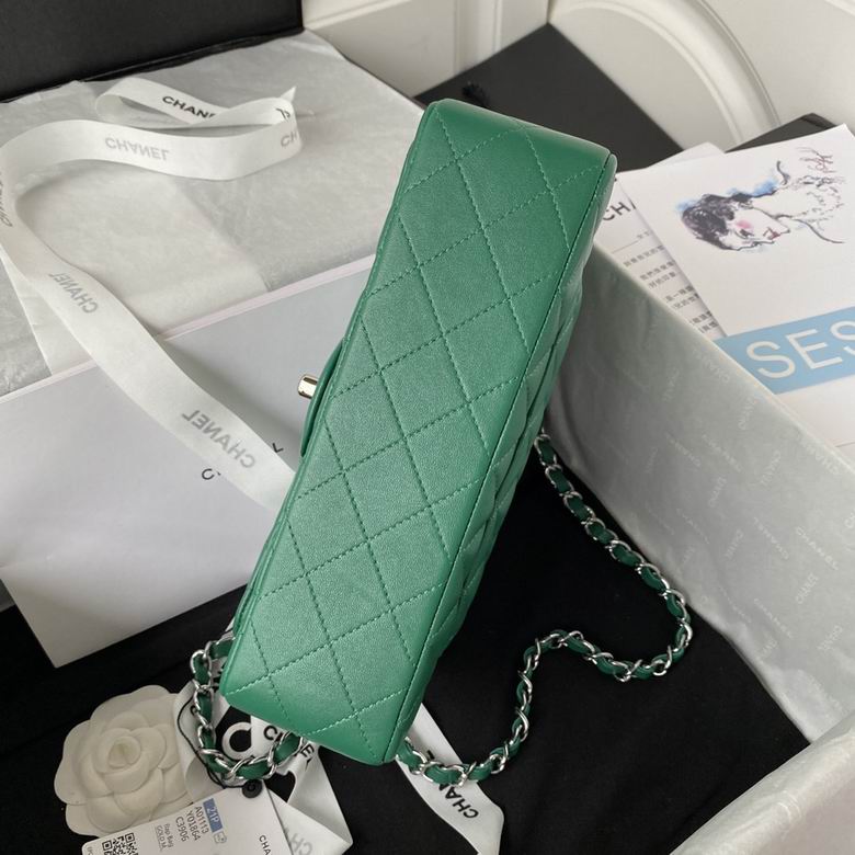 Chanel Small Classic Double Flap Bag Green - Image 7