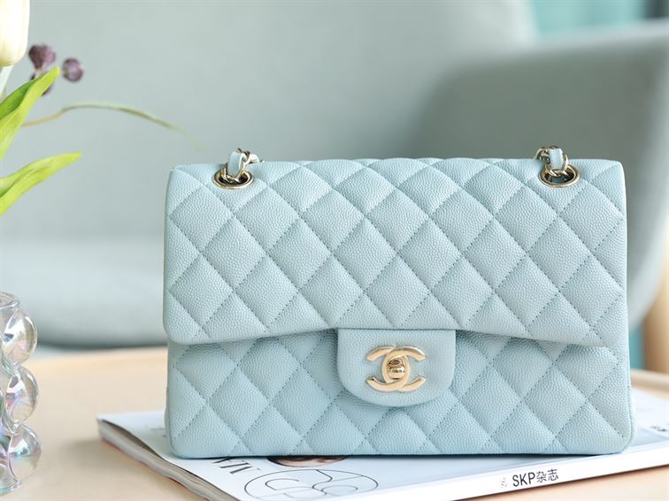 Chanel Small Double Flap Bag Light Blue - Image 3