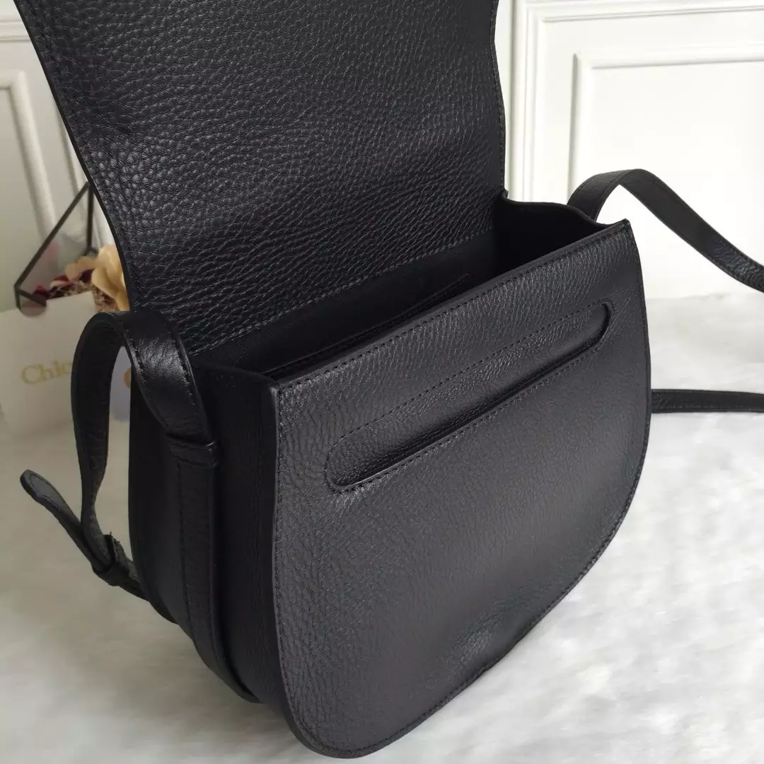 Chloé Marcie Black Medium Saddle Bag - Repbags.ru - Image 9
