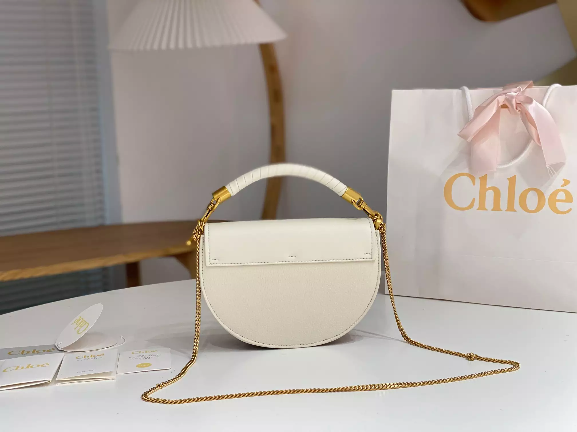 Chloé Marcie Chain Flap Bag in Misty Ivory - Repbags.ru - Image 7