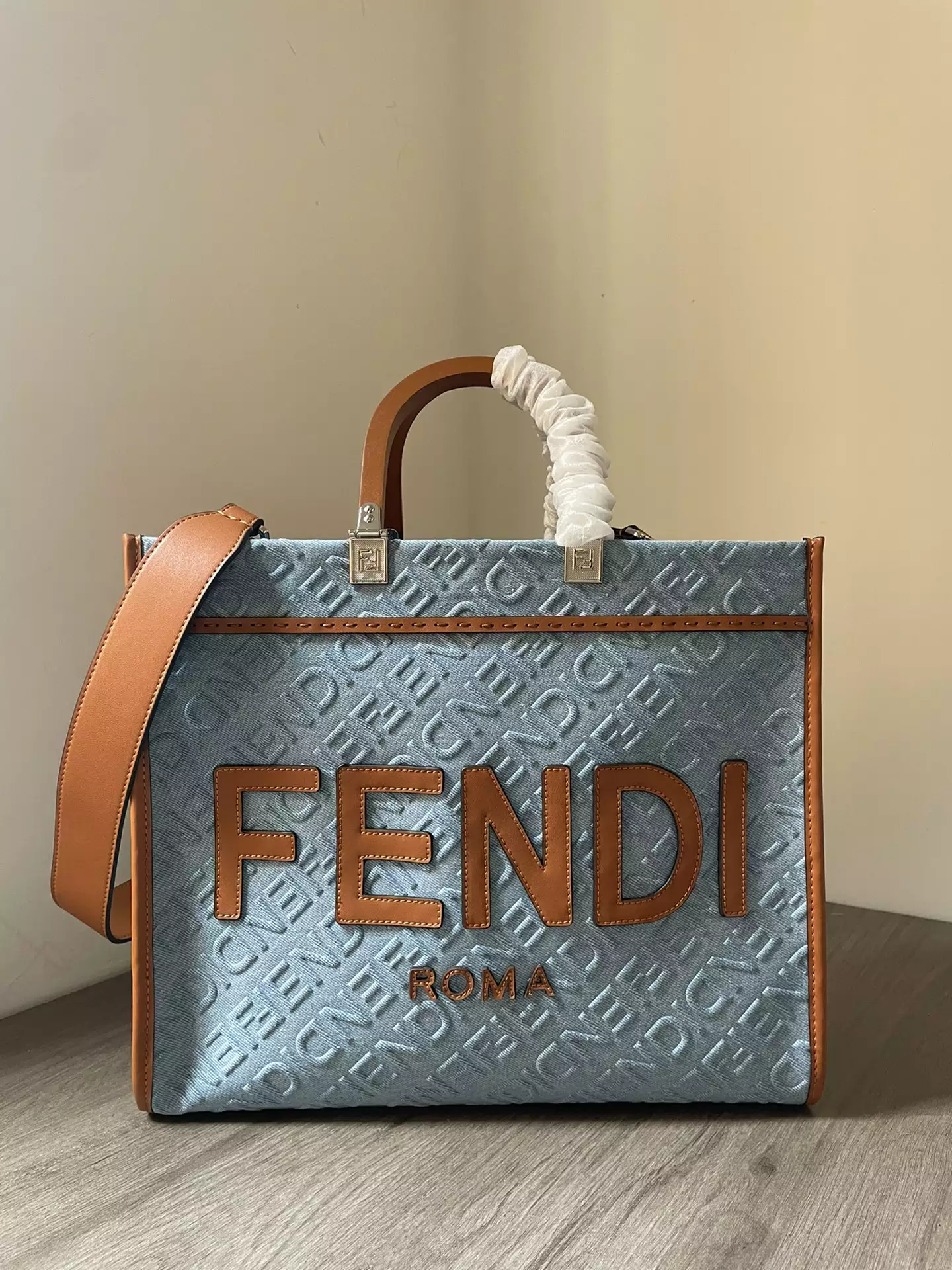 Fendi Sunshine Medium Light Blue Denim - Repbags.ru - Image 3
