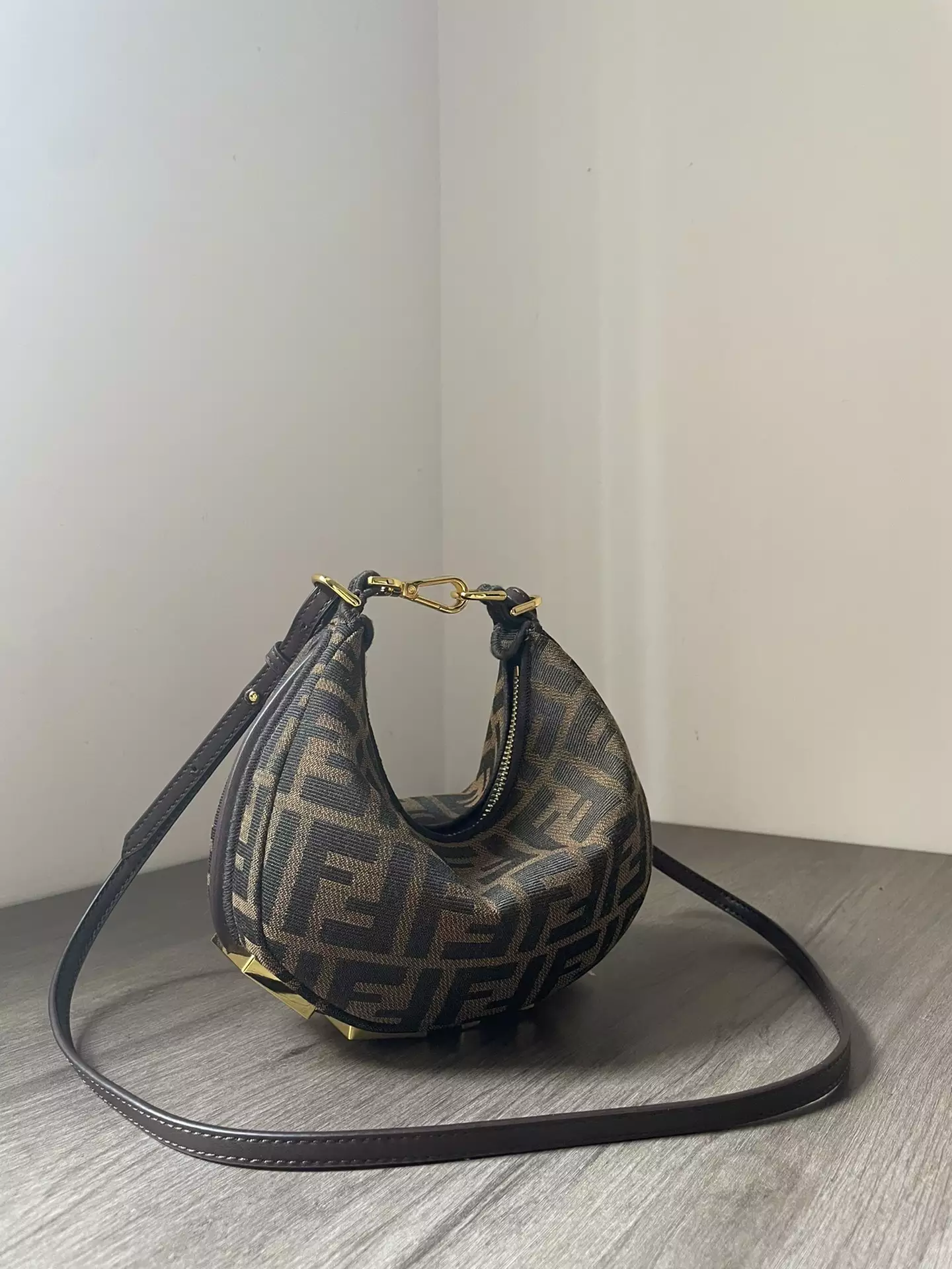 Fendigraphy Mini Brown FF Jacquard Fabric Bag - Repbags.ru - Image 4