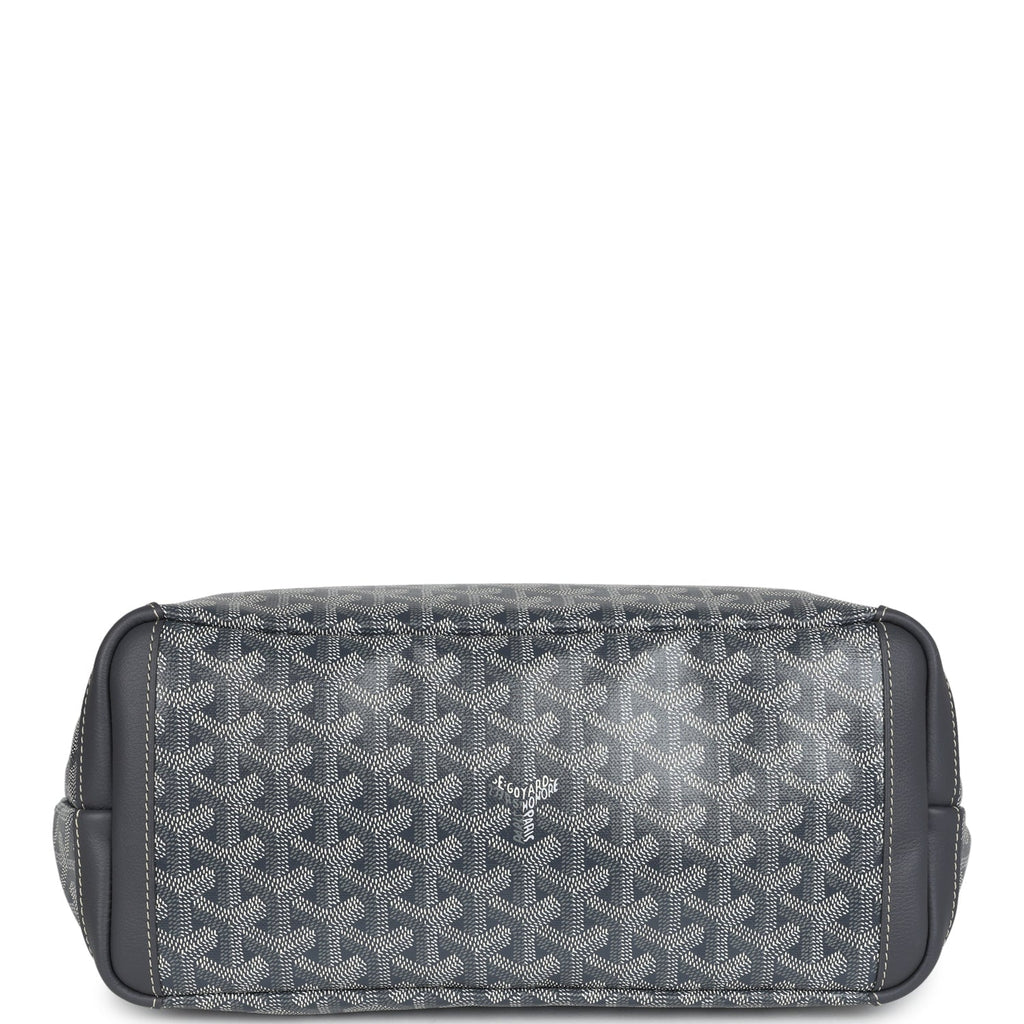 Goyard Goyardine Artois Tote PM Grey Canvas & Chevroches Calfskin Palladium Hardware - Image 8