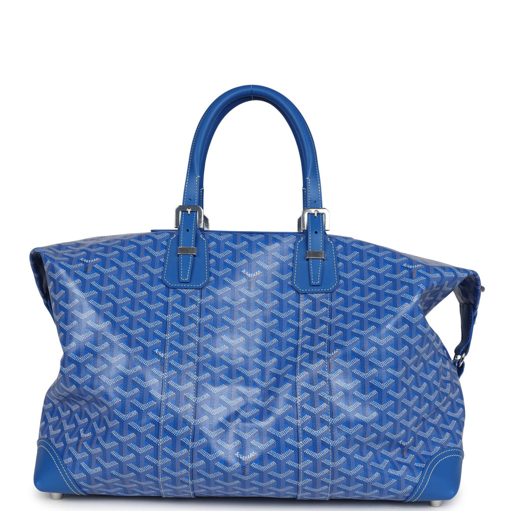 Goyard Bowling 45 Bag Sky Blue Goyardine Canvas and Cervon Calfskin Palladium Hardware - Image 5
