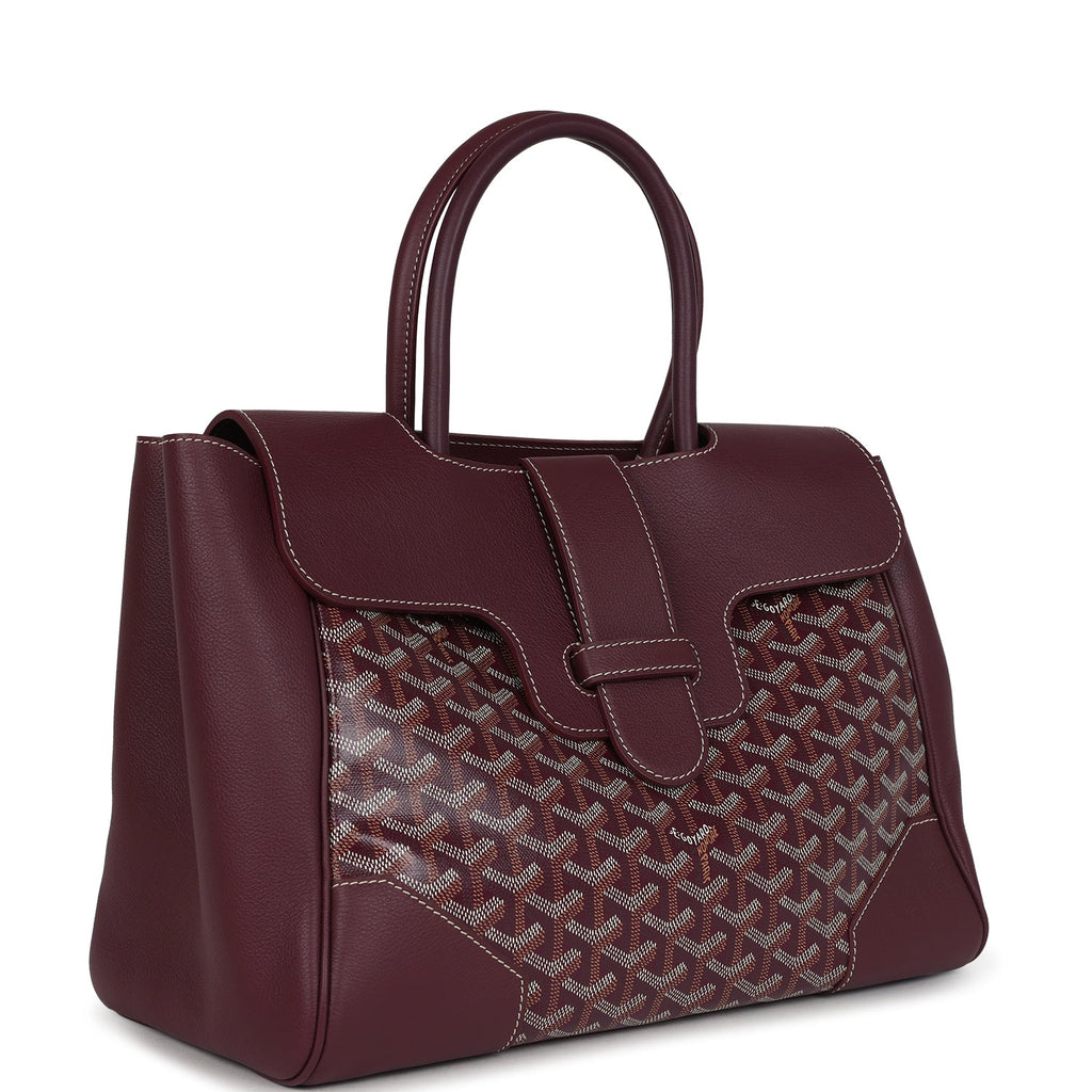 Goyard Saigon Tote Burgundy Goyardine Canvas Palladium Hardware - Image 3