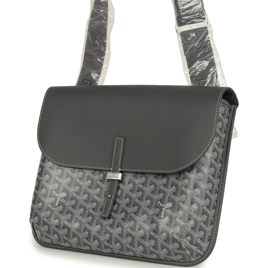 Goyard Coursier Messenger Bag Grey Goyardine Canvas & Chevroches Calfskin Palladium Hardware - Image 6