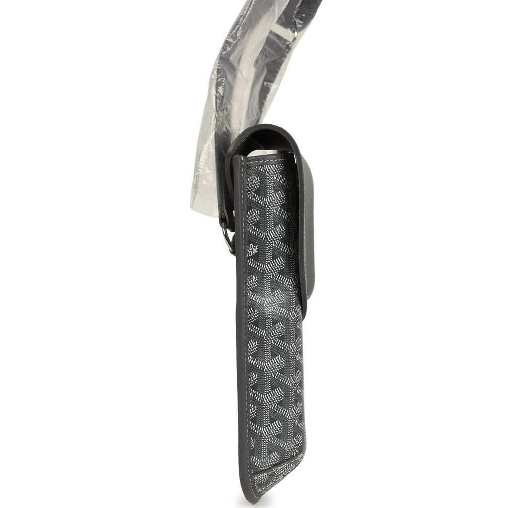 Goyard Coursier Messenger Bag Grey Goyardine Canvas & Chevroches Calfskin Palladium Hardware - Image 4