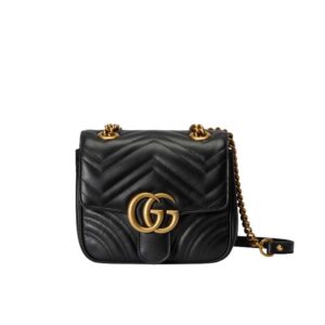 GG Marmont Matelassé mini tote bag Black chevron leather