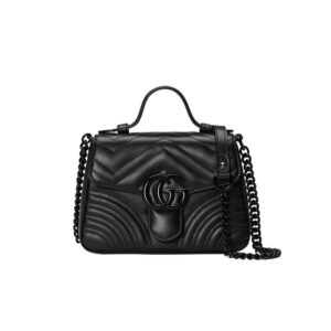 GG Marmont mini top handle bag Black