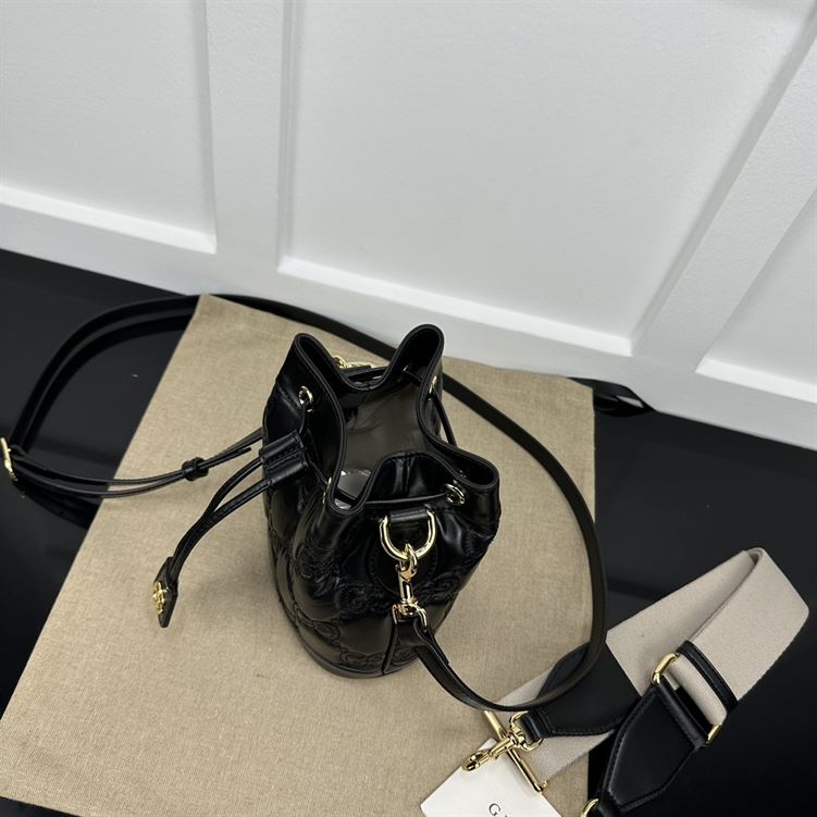 GG Matelassé bucket bag Black GG leather - Image 10