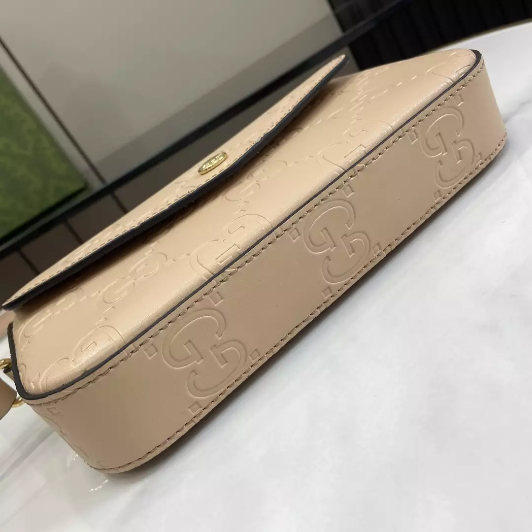 GG Super Mini Shoulder Bag in Light Beige Leather - Repbags.ru - Image 7