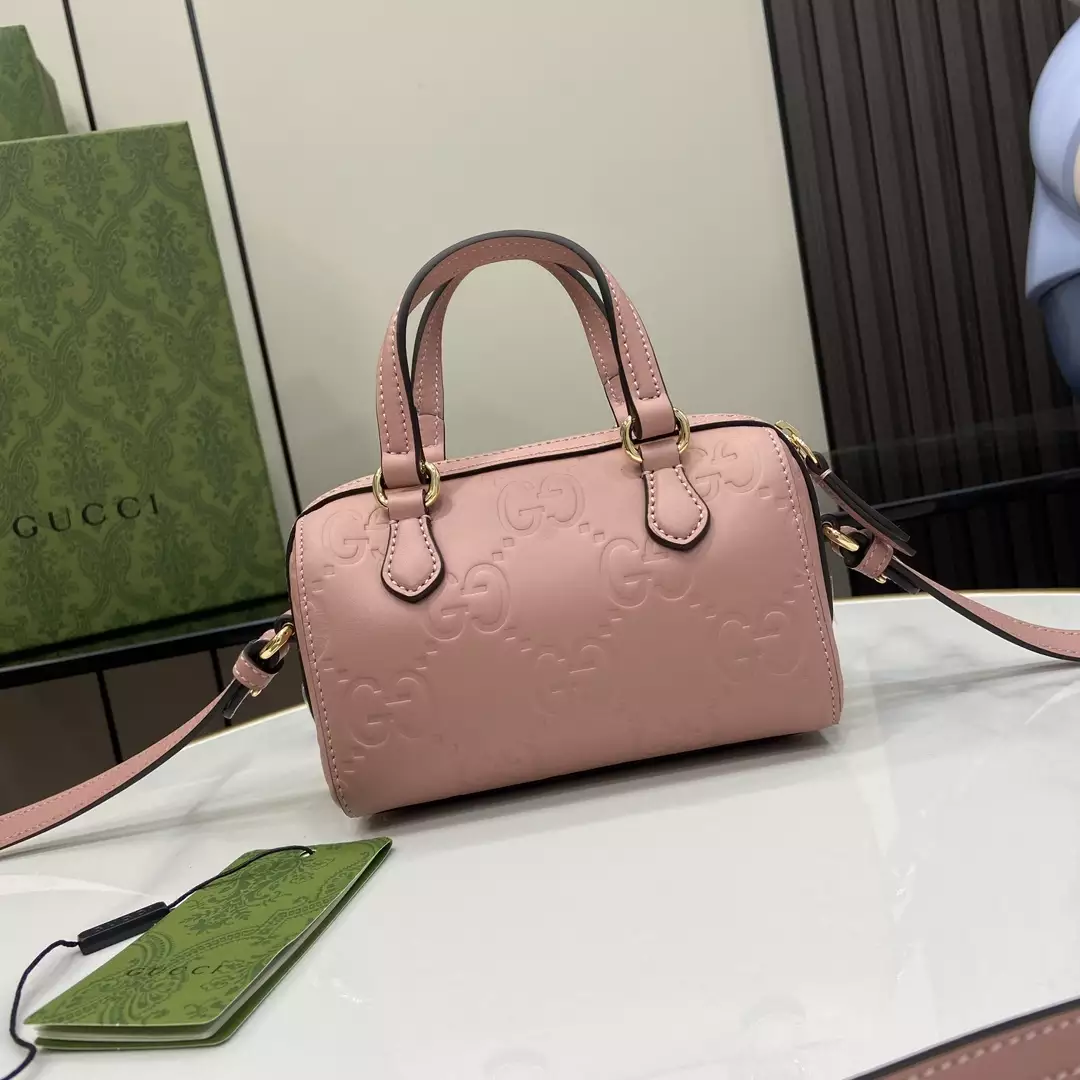 GG Super Mini Top Handle Bag Rose Beige Leather - Repbags.ru - Image 3