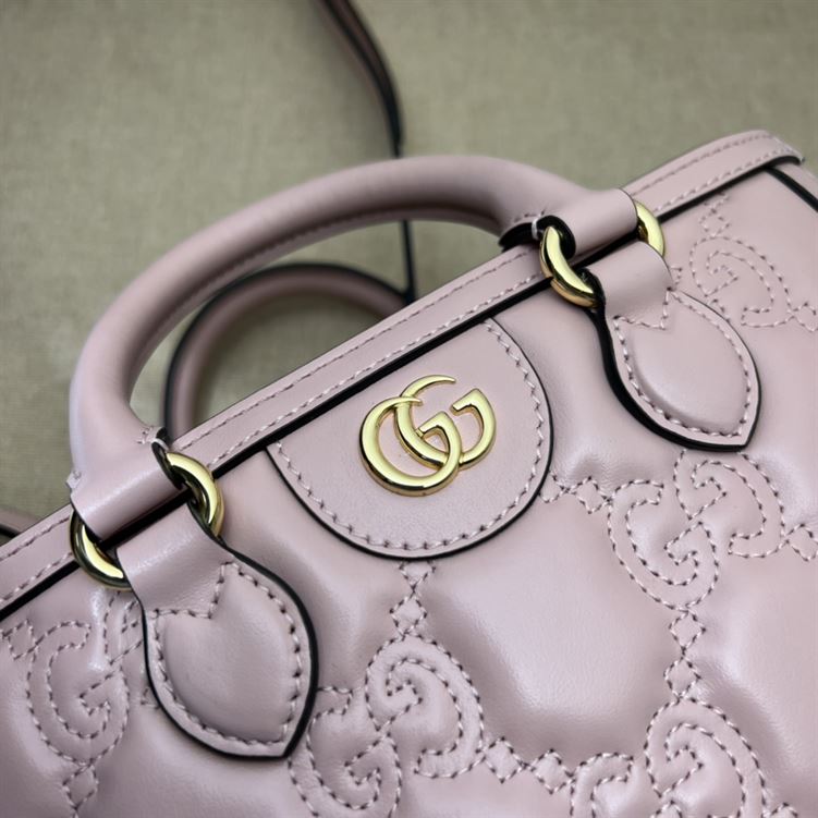 GG matelassé mini top handle bag Pink GG leather - Image 6
