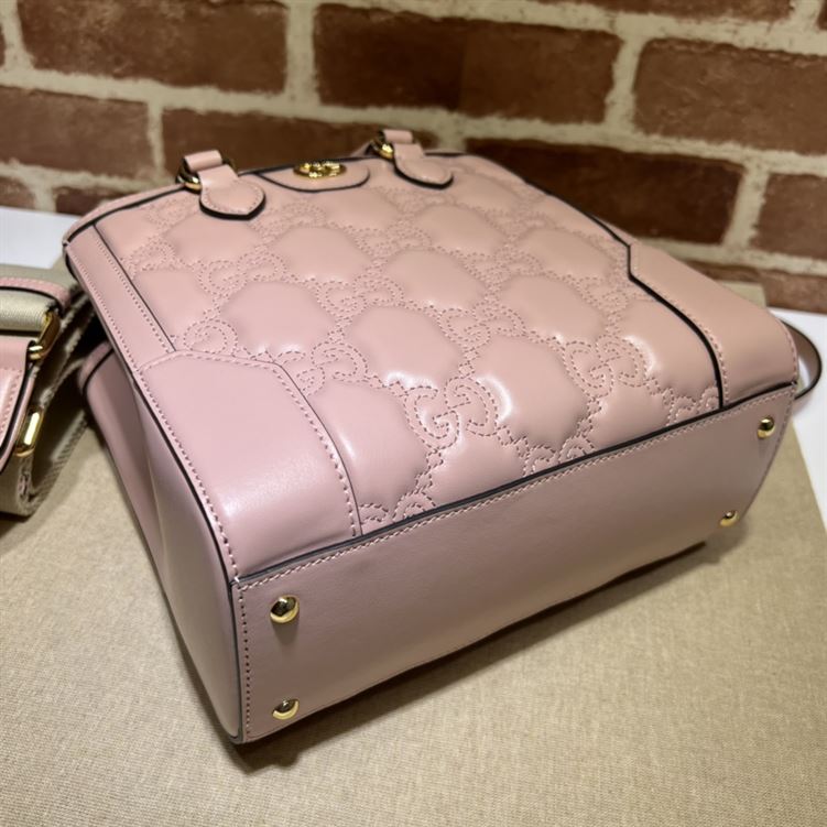 GG matelassé mini top handle bag Pink GG leather - Image 9