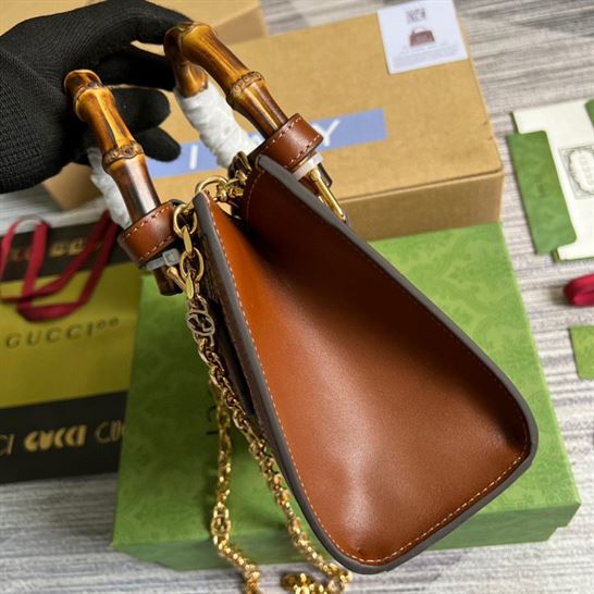 Gucci Diana mini tote bag Camel and ebony - Image 6