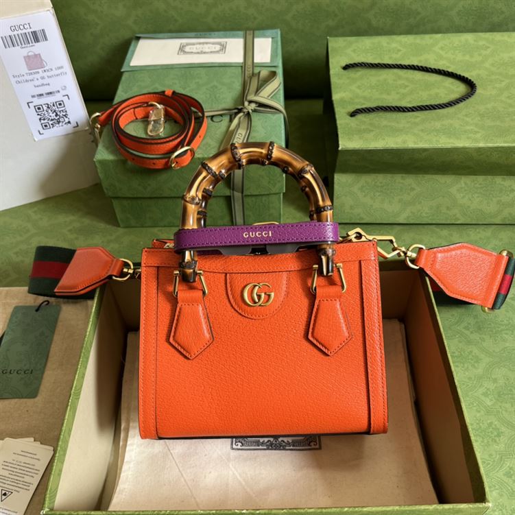 Gucci Diana mini tote bag Orange leather - Image 3