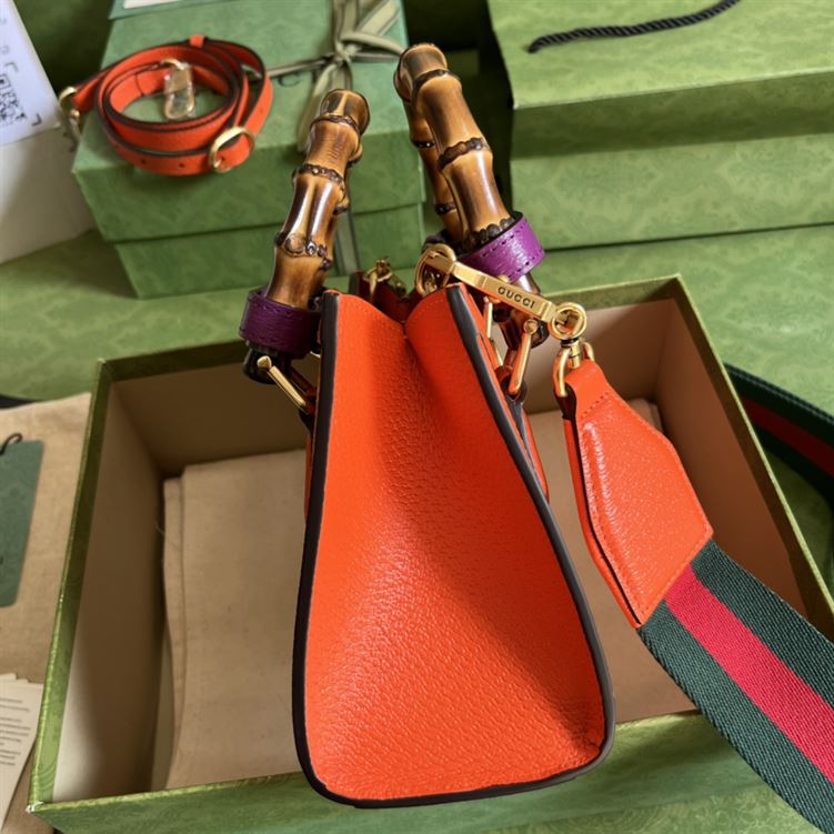 Gucci Diana mini tote bag Orange leather - Image 9