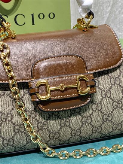 Gucci Horsebit 1955 mini bag Light brown leather- GB122 - Image 7