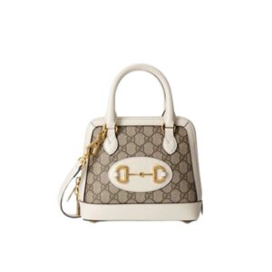 Gucci Horsebit 1955 mini top handle bag Beige/ebony GG Supreme canvas - GB104