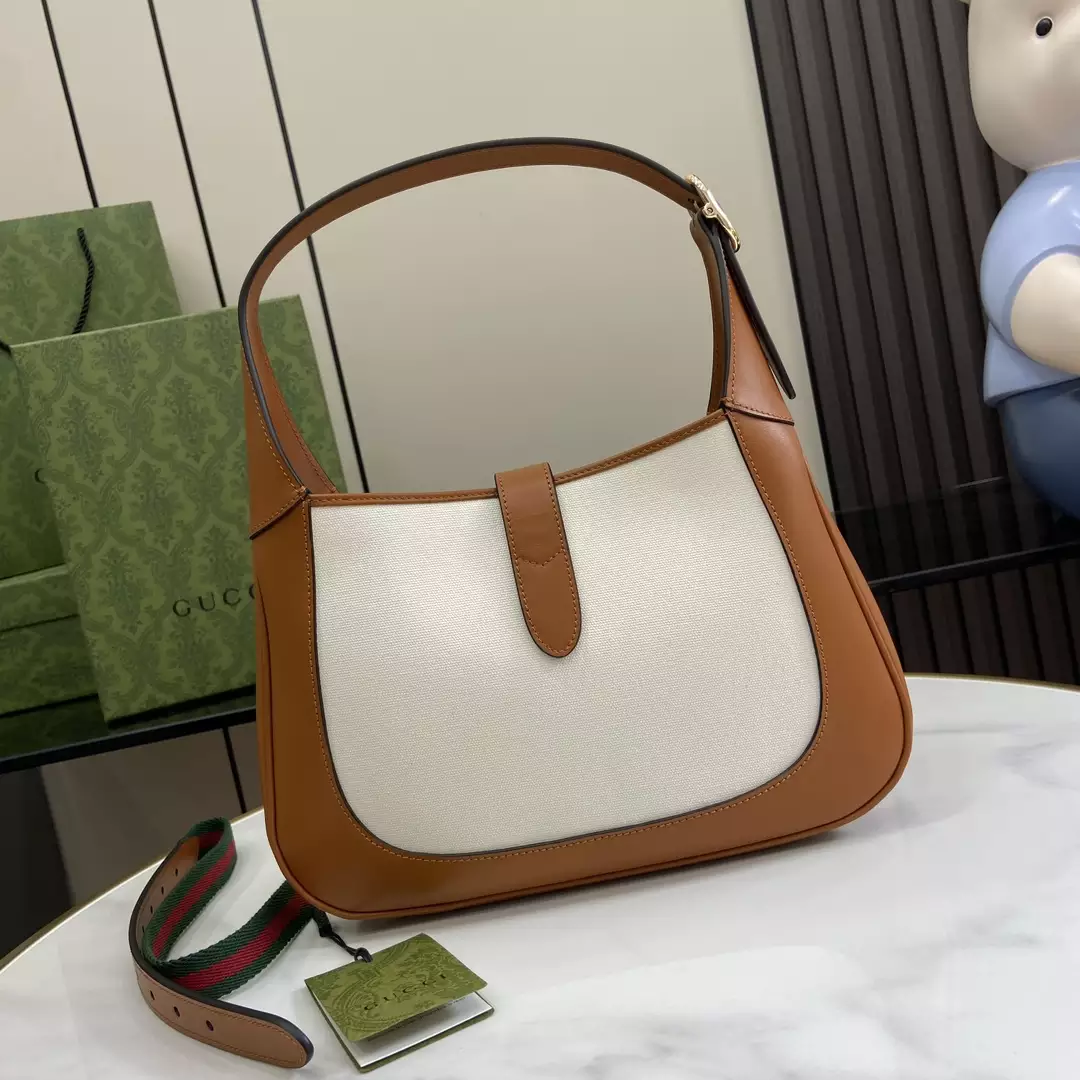 Gucci Jackie Small Shoulder Bag White Canvas - Repbags.ru - Image 9