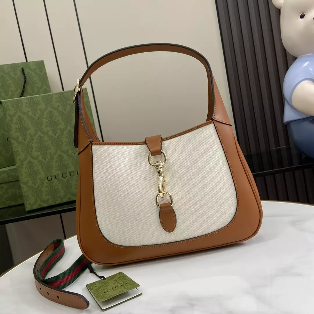 Gucci Jackie Small Shoulder Bag White Canvas - Repbags.ru - Image 3