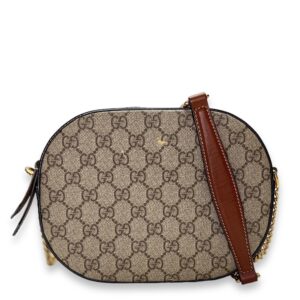 GG supreme Crossbody Bag Brown in Coated Canvas , Gold Hardware