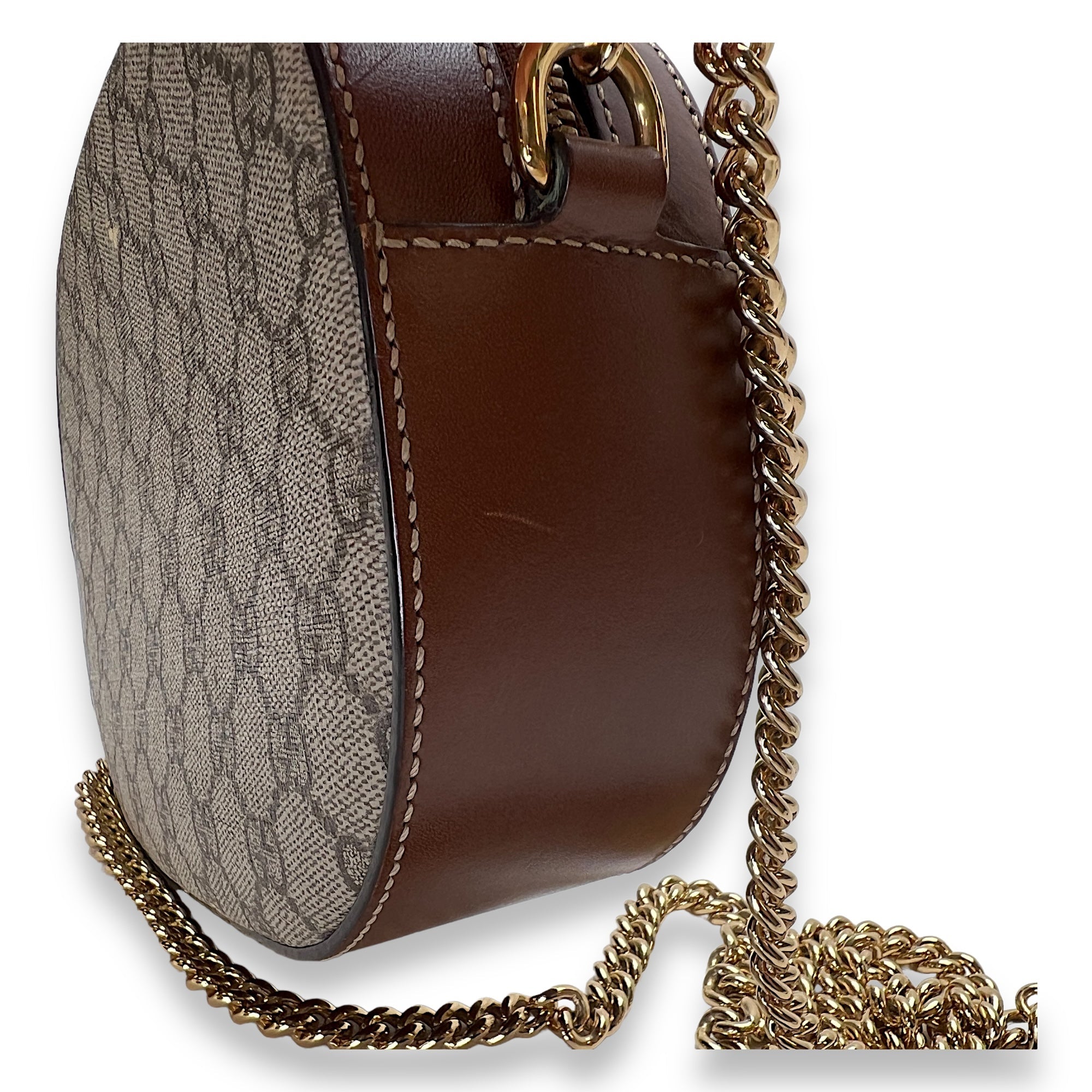 GG supreme Crossbody Bag Brown in Coated Canvas , Gold Hardware - Image 12