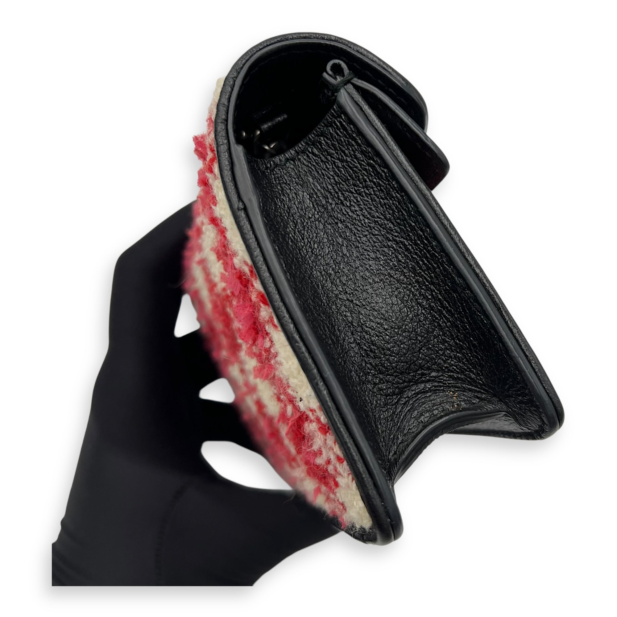 Dionysus Super Mini Red Crossbody Bag in Tweed, Ruthenium hardware - Image 13