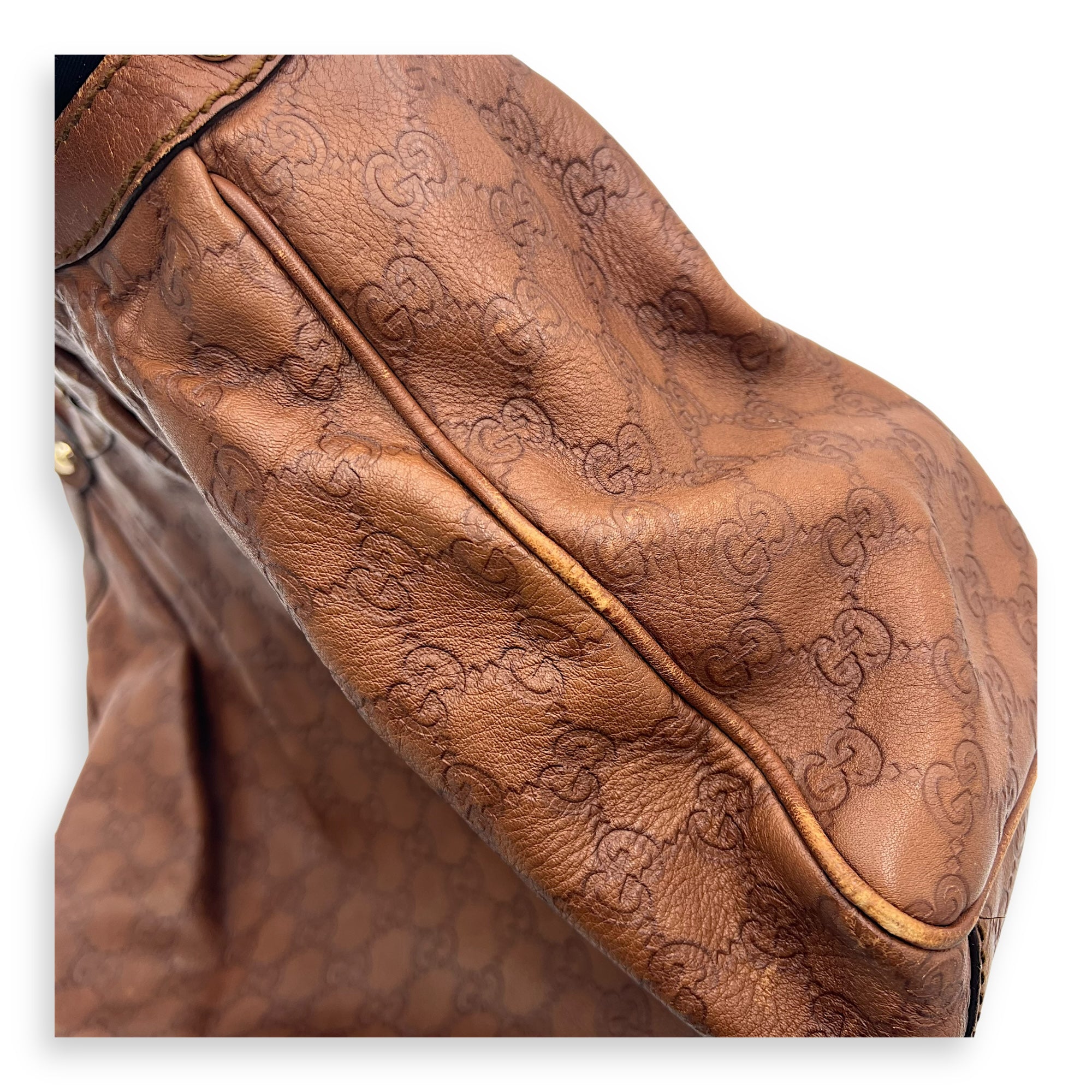 Shukey Shoulder Bag Brown in Calfskin, Gold hardware - Image 14