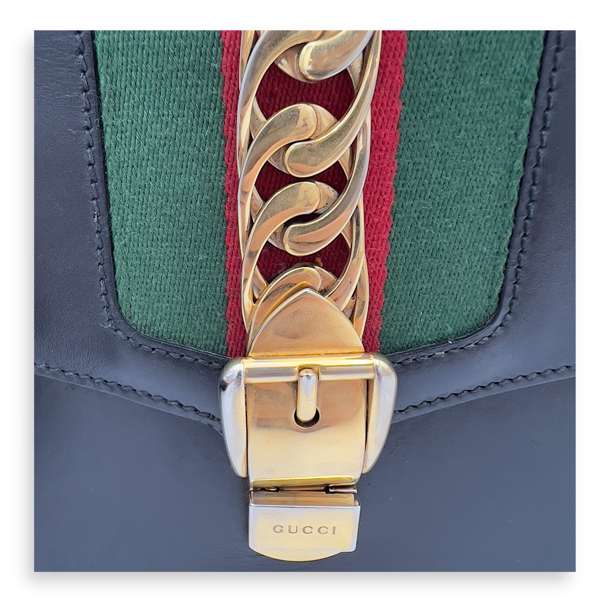 Sylvie Shoulder Bag Black in Calfskin, Gold hardware - Image 20