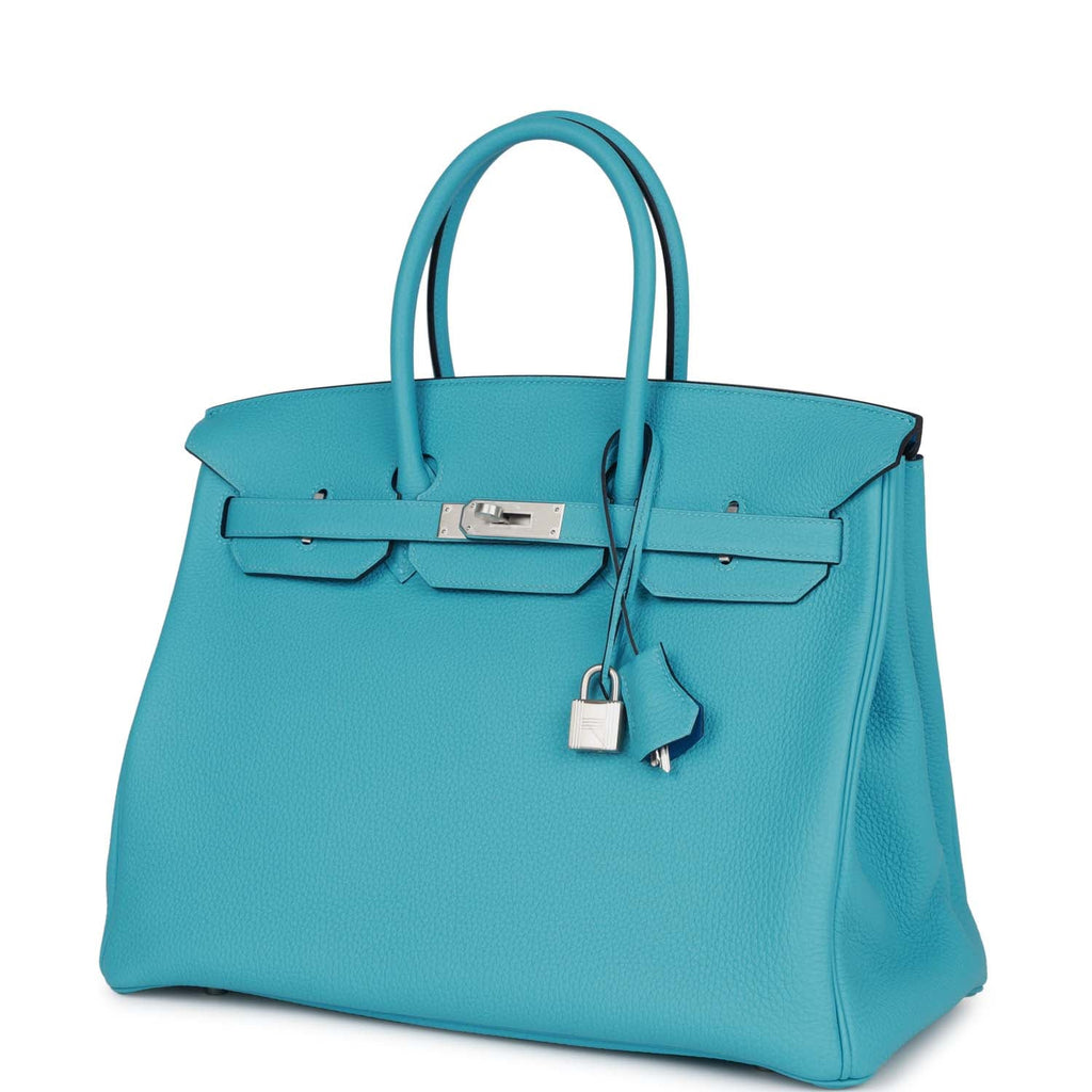 Hermes Special Order (HSS) Birkin 35 Bleu du Nord Verso Togo Brushed Palladium Hardware - Image 6