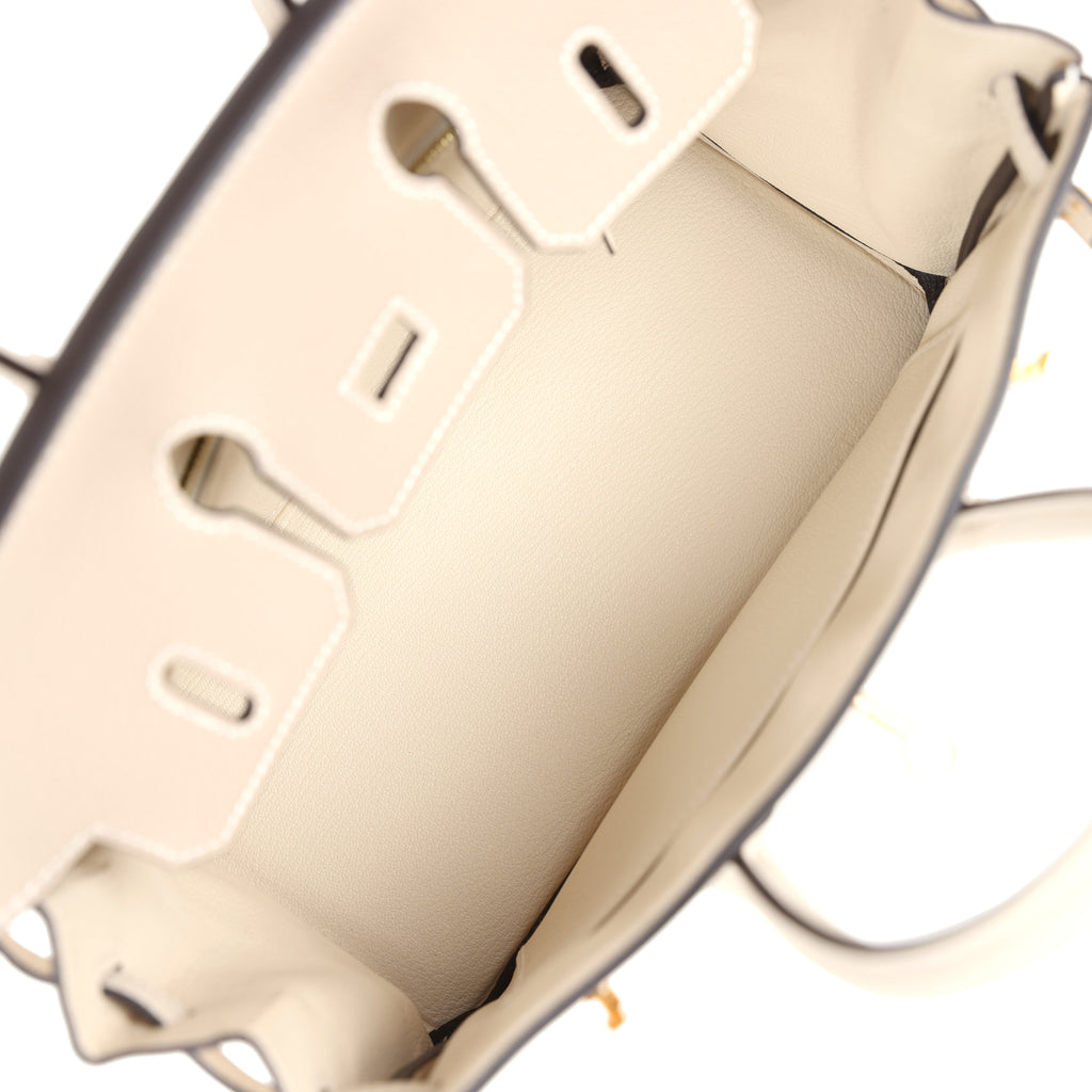 Hermes Special Order (HSS) Birkin 25 Gris Tourterelle and Craie Togo Brushed Gold Hardware - Image 9