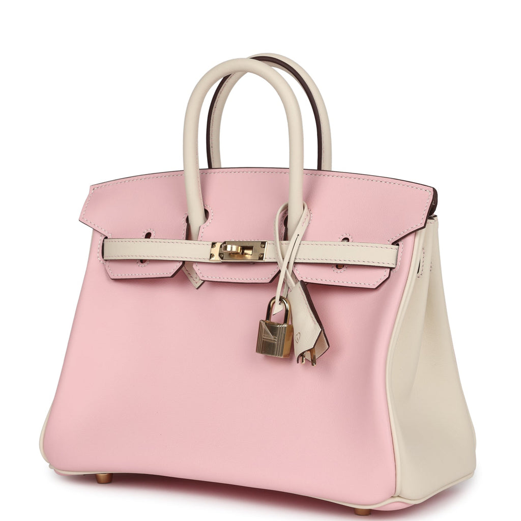 Hermes Special Order (HSS) Birkin 25 Rose Sakura and Nata Swift Permabrass Hardware - Image 6