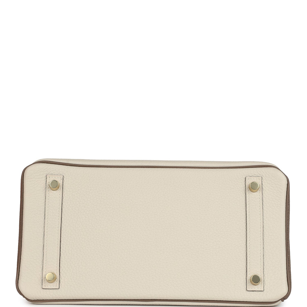 Hermes Special Order (HSS) Birkin 30 Etoupe and Craie Togo Brushed Gold Hardware - Image 7