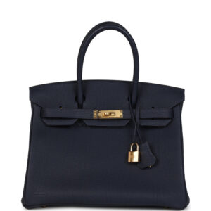 Hermes Birkin 30 Bleu Nuit Togo Gold Hardware