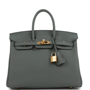 Hermes Birkin 25 Vert Amande Togo Gold Hardware