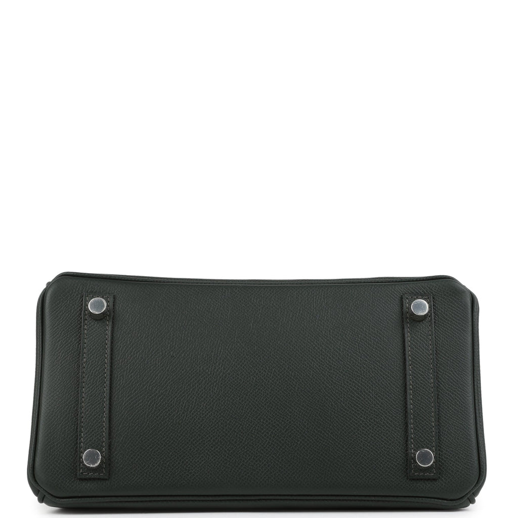 Hermes Birkin 25 Tricolor Vert Fonce, Ardoise and Vert Peppermint Epsom Palladium Hardware - Image 7
