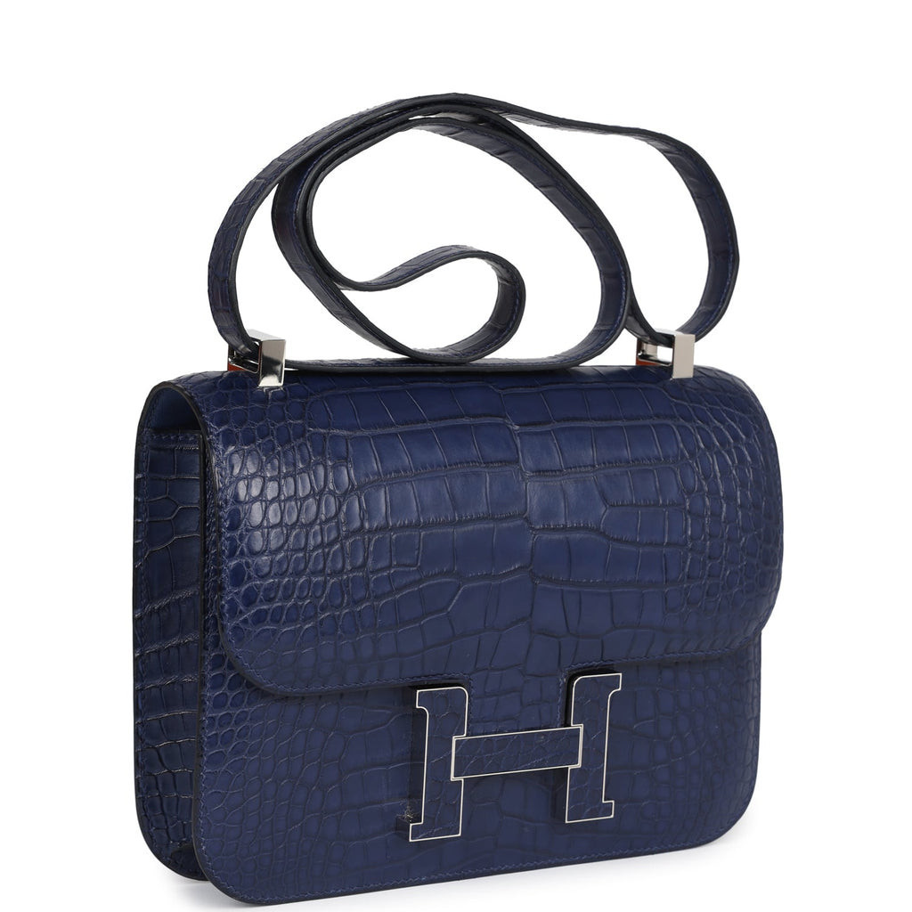 Hermes Constance 1-24 Bleu Saphir Matte Alligator Marquette Palladium Hardware - Image 3