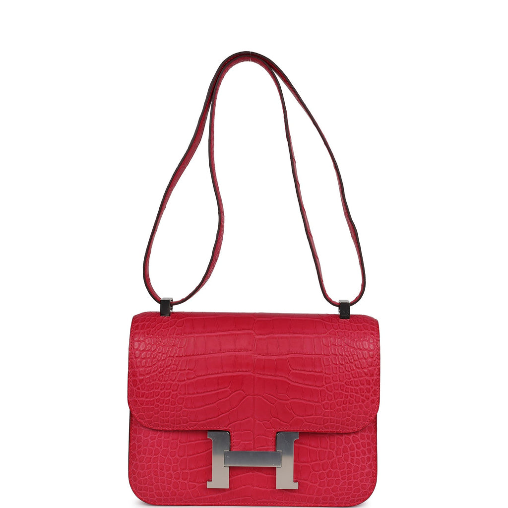 Hermes Constance 1-24 Rose Extreme Matte Alligator Palladium Hardware - Image 8