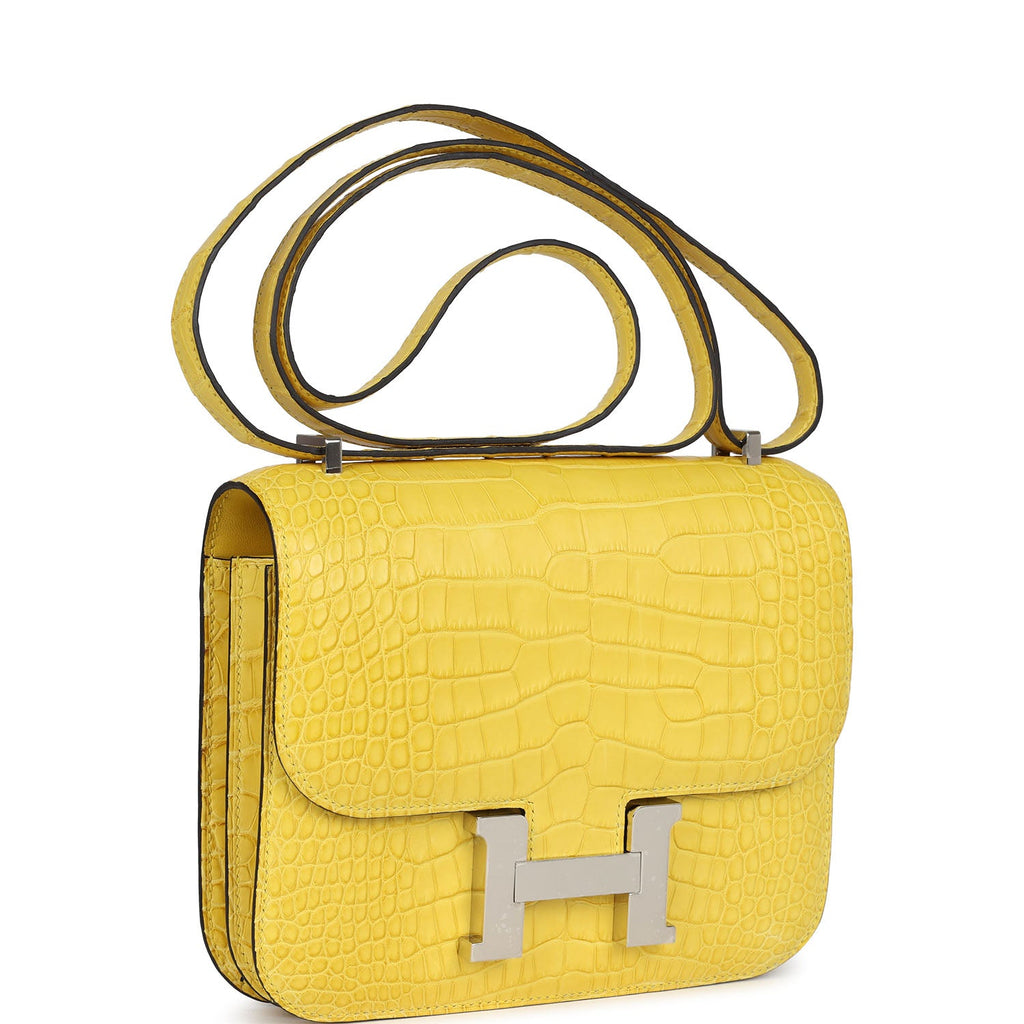 Hermes Constance 18 Mimosa Matte Alligator Palladium Hardware - Image 3
