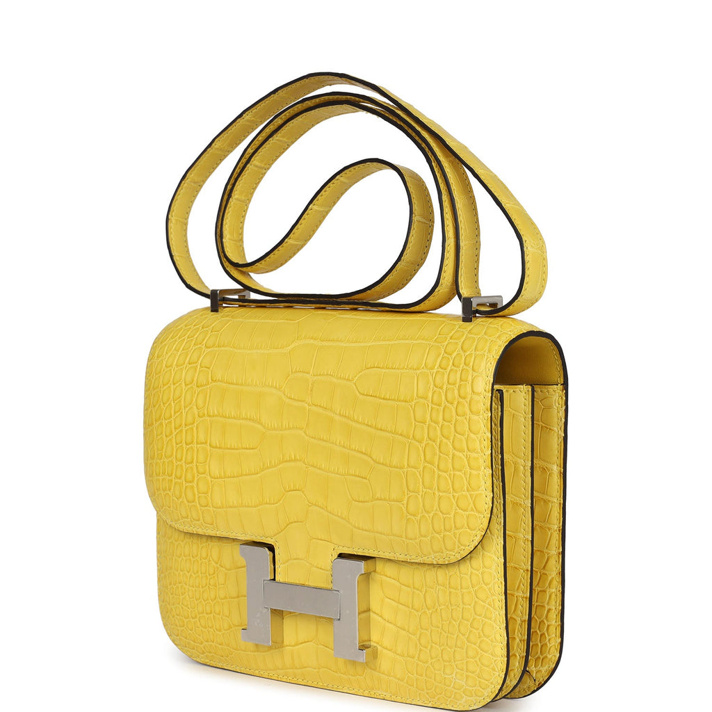 Hermes Constance 18 Mimosa Matte Alligator Palladium Hardware - Image 6