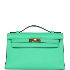 Hermes Kelly Pochette Vert Comics Swift Gold Hardware