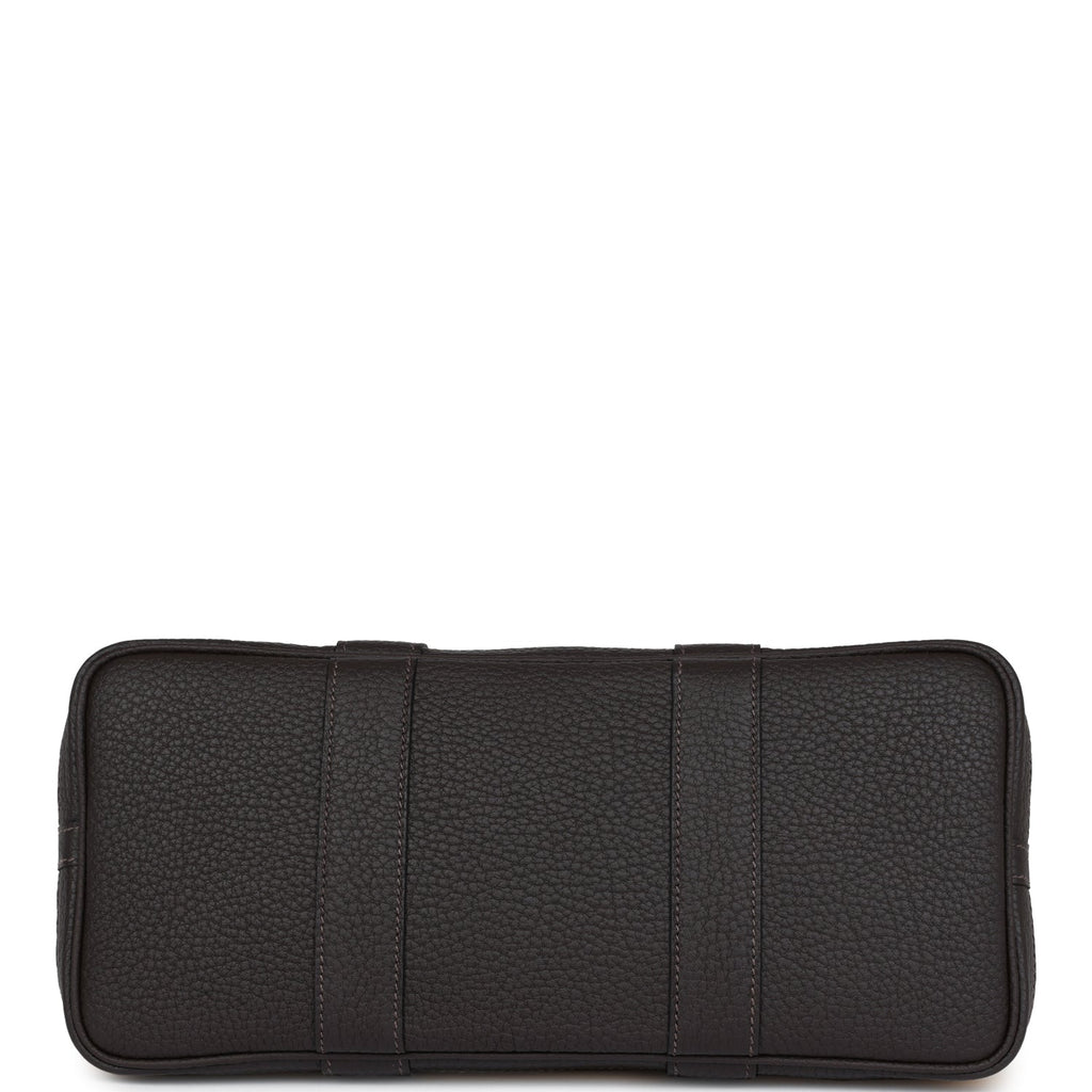 Hermes Garden Party 30 Paille Toile Militaire Canvas and Ebene Negonda Palladium Hardware - Image 7