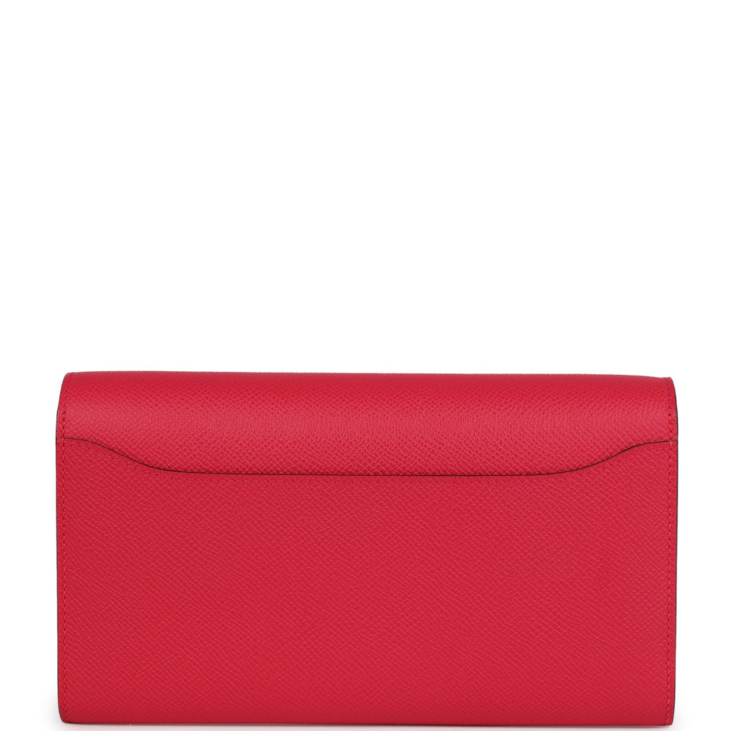 Pre-owned Hermes Constance Wallet To Go Rose Extreme Marquette Epsom Palladium Hardware - Image 5