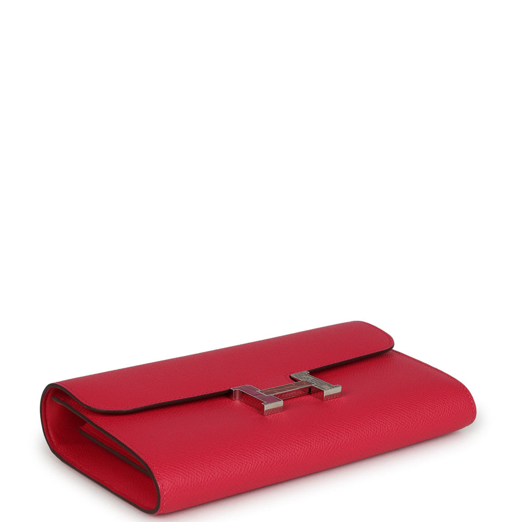 Pre-owned Hermes Constance Wallet To Go Rose Extreme Marquette Epsom Palladium Hardware - Image 4