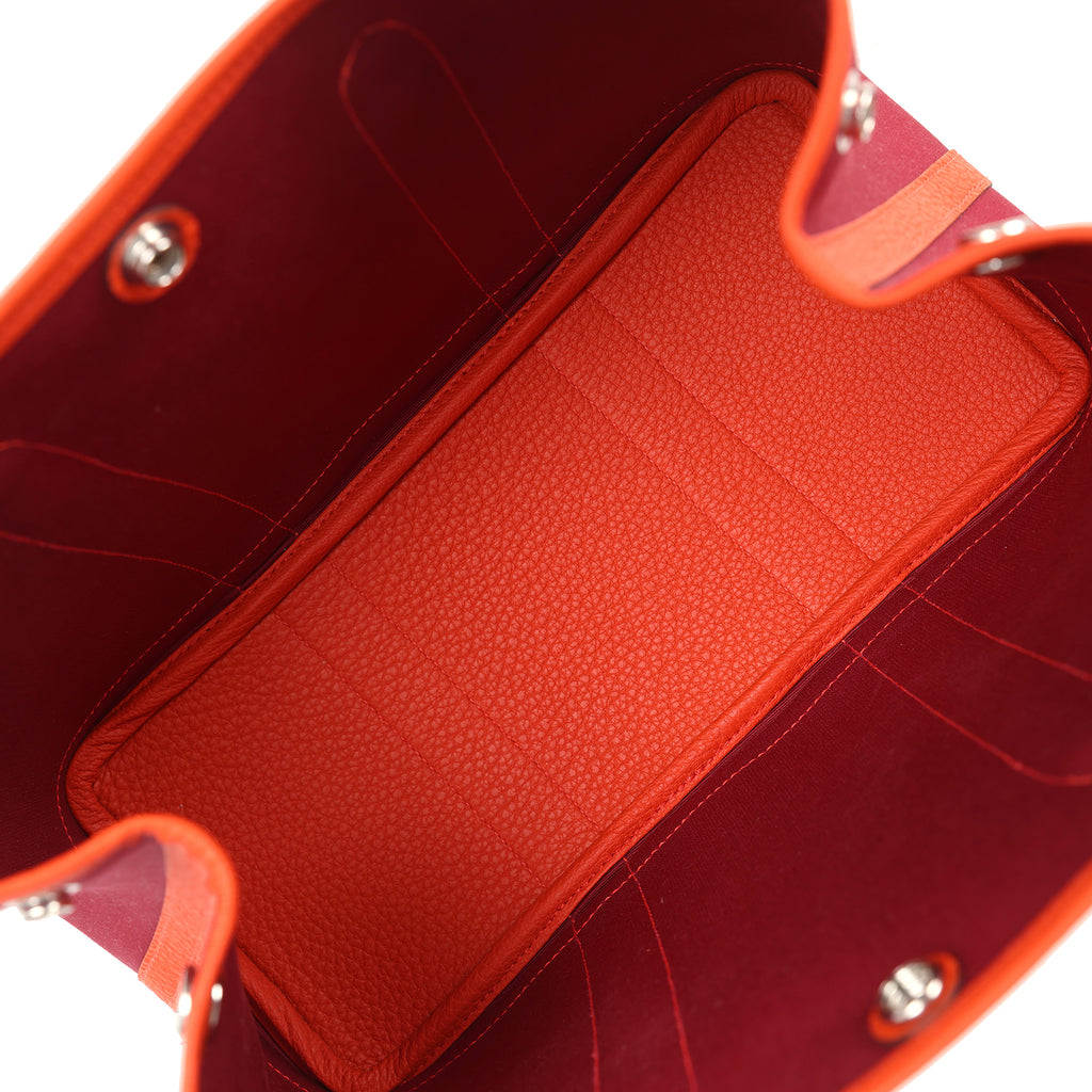 Hermes Garden Party 30 Rubis Officier Canvas and Capucine Negonda Palladium Hardware - Image 8